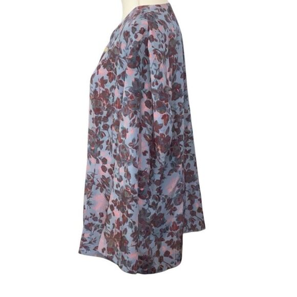 Leslie Fay Dress Jacket Double Breasted Buttons Purple Blue Floral Print Size 18 - Picture 3 of 6